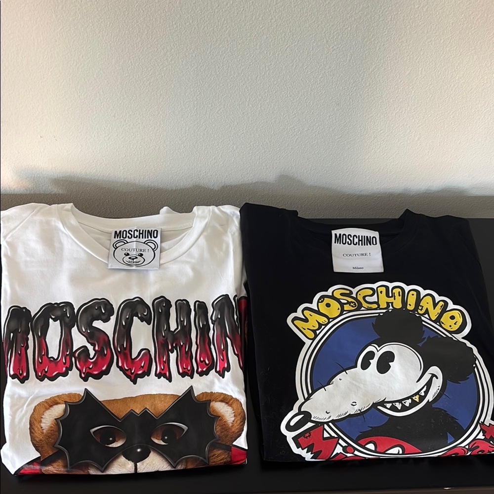 Moschino Graphic T-Shirts - White & Black